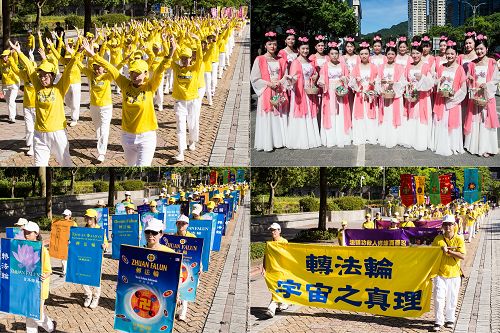 “大法洪传”方阵，祥和美好