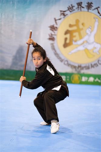 图11：八月二十五日，阿米拉利‧平松‧巴尔德拉马（Armiláli Pinzón Valderrama）在第六届新唐人武术大赛中表演。