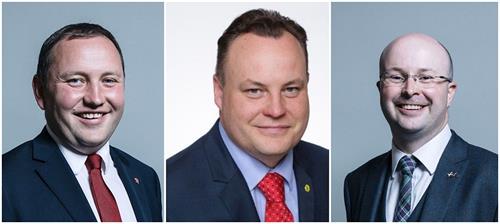 '图6：三位英国议员发来支持信，从左至右：议员伊恩‧默里（Ian Murray）、议员克里斯‧斯蒂芬斯（Chris Stephens）、议员帕特里克‧格拉迪（Patrick Grady）（图片来自议员官网）'