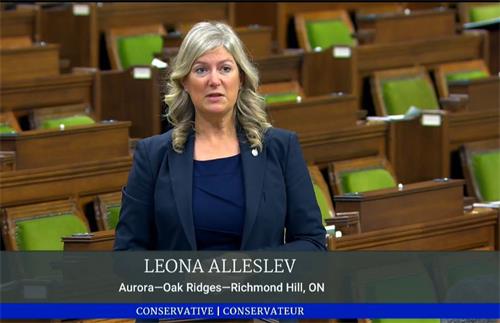 '图1：加拿大国会议员阿莱斯里夫（Leona Alleslev）'