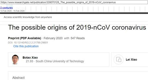 '图：肖波涛在Research Gate上发表的论文截图'