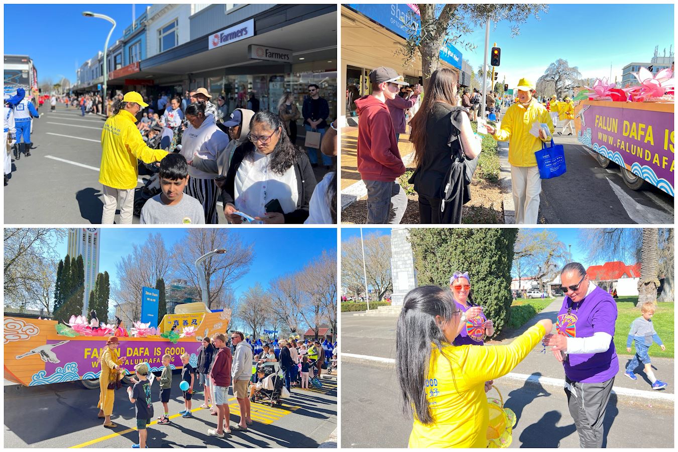 '图8:很多当地民众拿到了介绍法轮大法的资讯。'